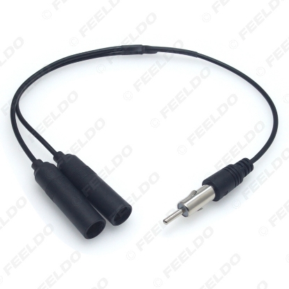 Picture of Car Antenna Cable Adapter Plug From 1-Male To 2-Female For Car Stereo Radio Antenna Extension Cable