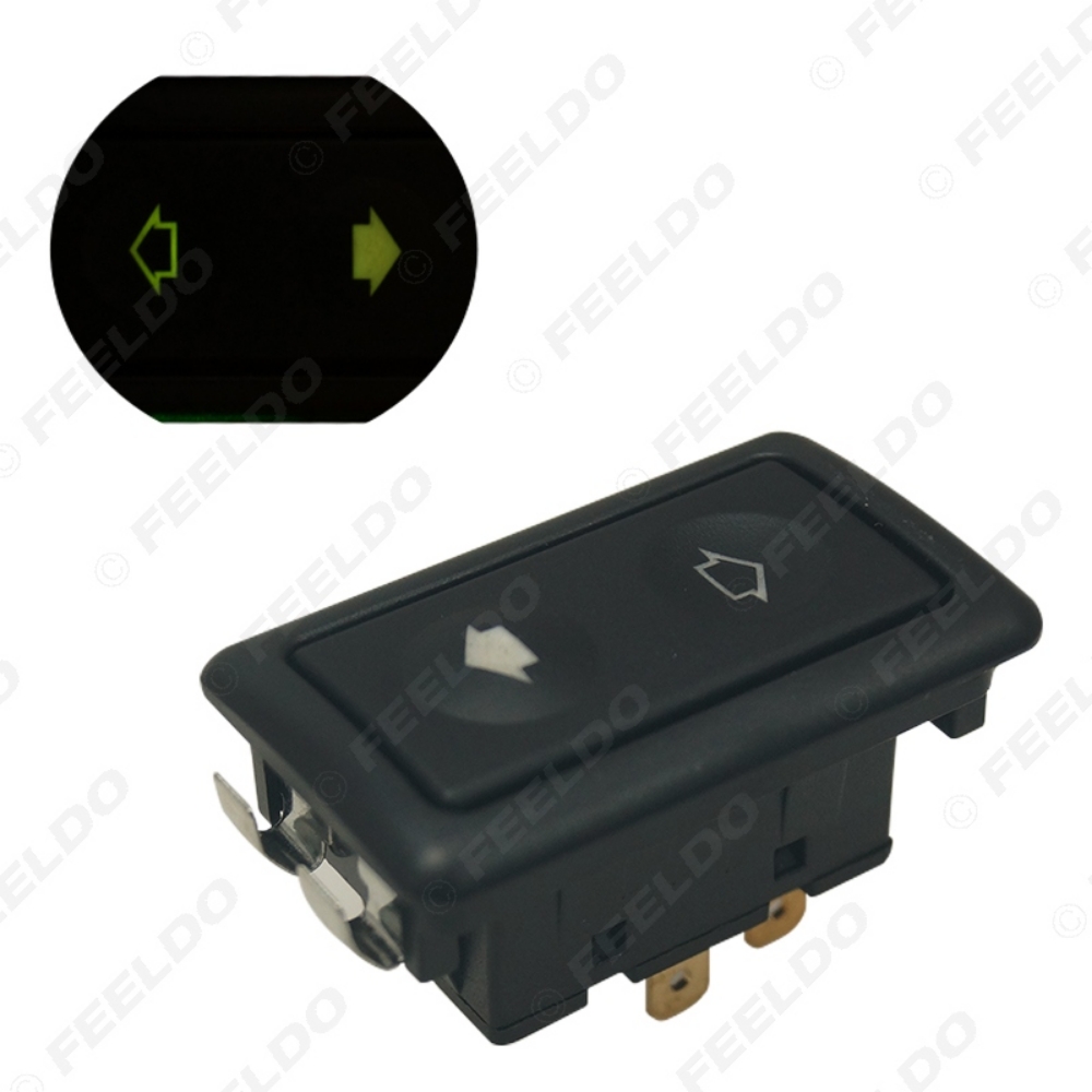 Picture of Universal Metallic Snap Clip-On 6Pins Auto Power Window Switch 12V/24V 10A~30A With illumination Indicator Single Button