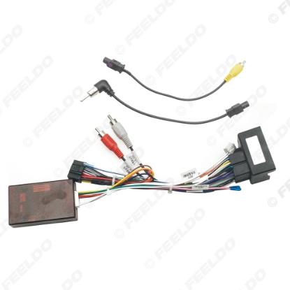 Picture of Car Audio 16pin Wiring Harness Wire cable with Canbus Box For Volkswagen Touareg 2011 Stereo Installation Wire Adapter