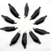 Picture of 1pcs Larger 58mm Metal Crocodile Clip Black and Red Sheath Clip Power Clamp Test Leads Clip