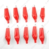 Picture of 1pcs Larger 58mm Metal Crocodile Clip Black and Red Sheath Clip Power Clamp Test Leads Clip
