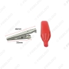 Picture of 1pcs Larger 58mm Metal Crocodile Clip Black and Red Sheath Clip Power Clamp Test Leads Clip