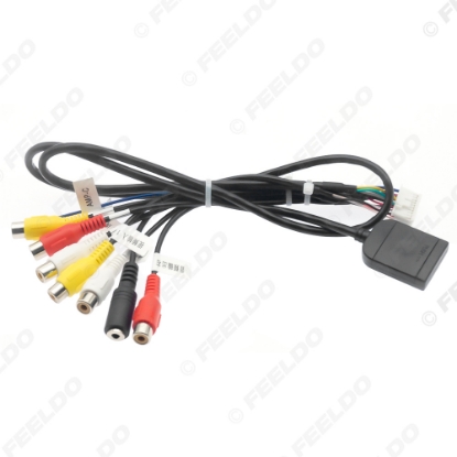 Picture of 20-pin Extended Interface Cable With RCA AUX-IN/OUT Audio/Video MIC Receptacle And SIM Slot For Android Head Unit Stereo