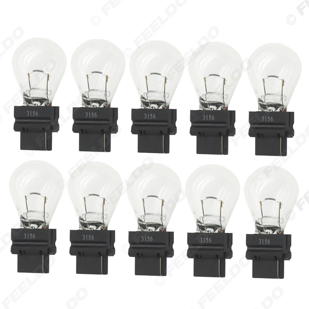 Picture of 10pcs DC12V Car 3156 27W Clear Glass Lamp Brake Light Tail Bulb Car Indicator Headlight Halogen Lamp