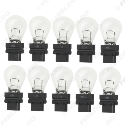 Picture of 10pcs DC12V Car 3156 27W Clear Glass Lamp Brake Light Tail Bulb Car Indicator Headlight Halogen Lamp