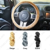 Picture of 1PC Universal Cotton Car Steering Wheel Cover Premium Soft Short Plush Winter Car Grips Skin 3-Color