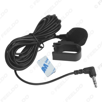 Picture of Auto Radio Audio 3.5mm TRS Microphone Kit Clip-On For Car GPS Interior Handsfree Calls With Jack and 3M Cable Adapter