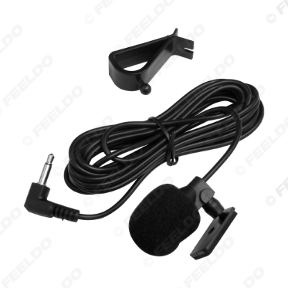 Picture of Auto Audio 3.5mm TRS Single Channel Microphone Clip-On For Car GPS Interior Handsfree Calls With Jack and 3M Cable Adapter