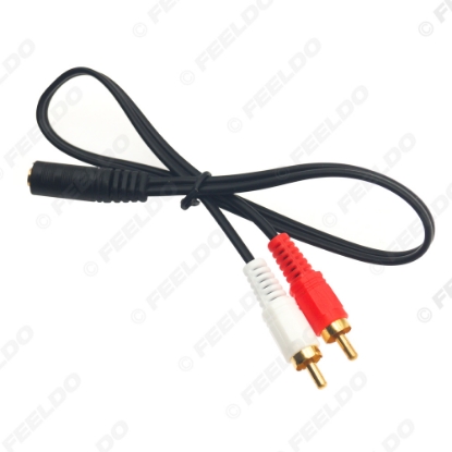 Picture of 1PC 3.5mm Audio Jack (Female) to 2-RCA Stereo Audio Converter 