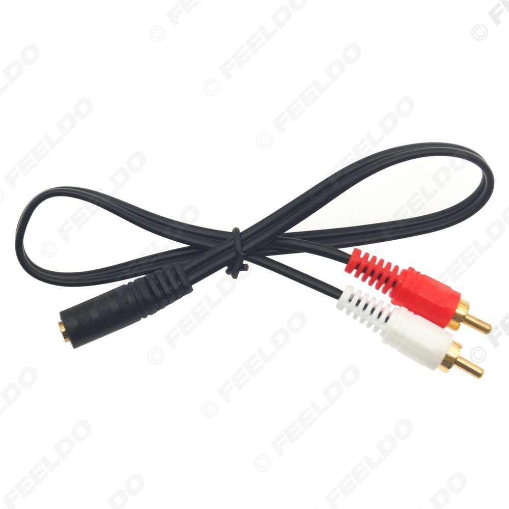 Picture of 1PC 3.5mm Audio Jack (Female) to 2-RCA Stereo Audio Converter
