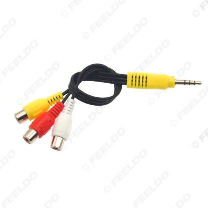 Picture of  2X 3.5mm TRRS To 3-RCA Female Audio Video Adapter Standard Converter Wire For Speaker TV Box CD DVD Player AUX Cable 25cm