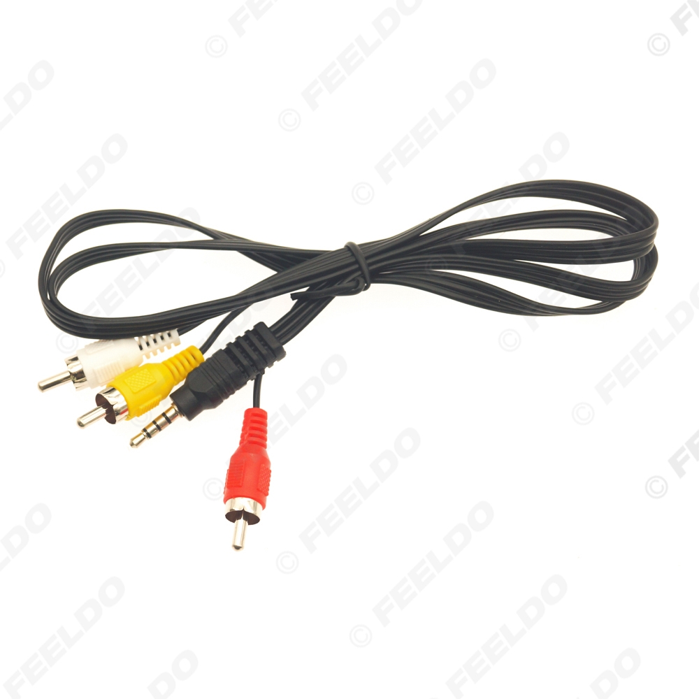 Picture of 1PC 3.5mm TRRS To 3-RCA Male Audio Video Adapter AUX Cable Standard Converter Wire For Speaker TV Box CD DVD Player 1M