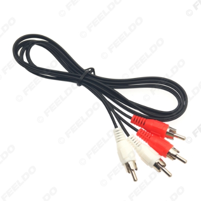 Picture of 2PCS 2-RCA Male To 2-RCA Male Jack Plug Audio Video AV Extension Cable Stereo AV Connector Cord For CD DVD Media Player Adapter