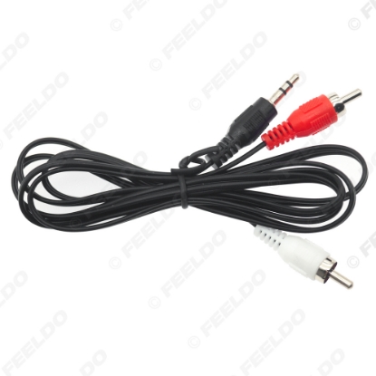 Picture of 1PC 3.5mm Audio Jack To 2-RCA Male Plug Audio Video Adapter Standard Converter Wire For Speaker TV Box CD DVD Player AUX Cable 30cm