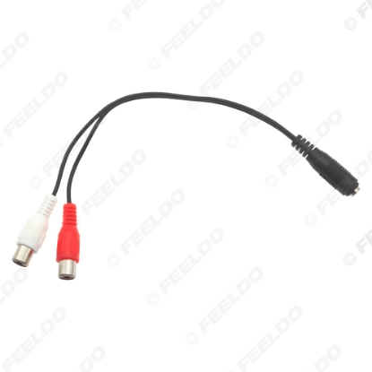 Picture of 1PC 3.5mm TRRS Female To 2-RCA Female Plug Audio Video Adapter Standard Converter Wire For Speaker TV Box CD DVD Player AUX Cable
