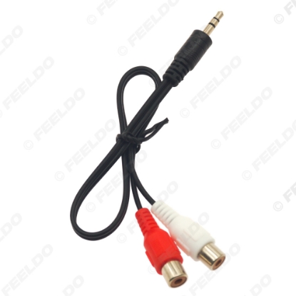 Picture of 1PC 3.5mm TRRS To 2-RCA Female Plug Audio Video Adapter Standard Converter Wire For Speaker TV Box CD DVD Player AUX Cable 30cm