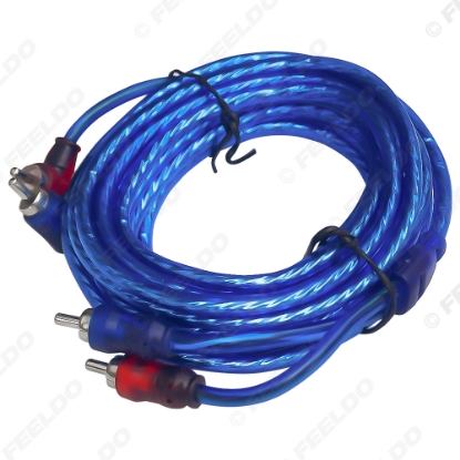 Picture of 1PC Car Audio Radio 2RCA To 2RCA Cord Power Amplifier Cable For Car Stereo Modified Oxygen Transparent Phnon Adapter 5 Meters