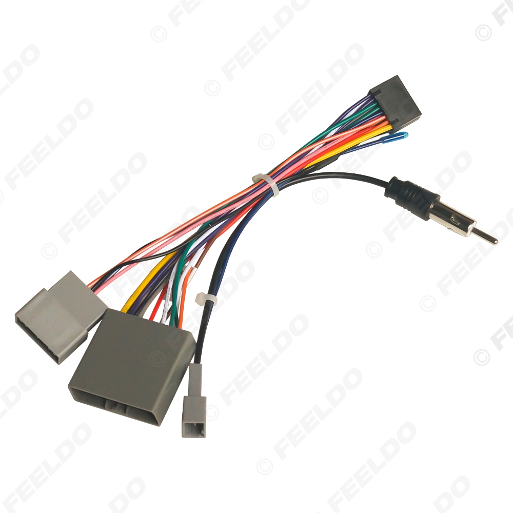 Picture of Car Multimedia 16Pin Wiring Connector with Radio Antenna Adapter for Honda Civic CRV 2006~2009 Power Wire
