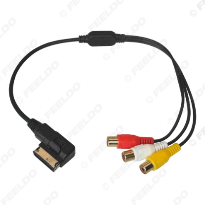 Picture of Car Media Music 3-RCA Female To MDI/AMI Interface AUX Cable For Audi Volkswagen Skoda Wire Aux Adapter 