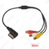 Picture of Car Media Music 3-RCA Female To MDI/AMI Interface AUX Cable For Audi Volkswagen Skoda Wire Aux Adapter 