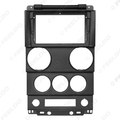 Picture of Car Audio 9" Big Screen Head Unit Dash Fascia Panel Frame Kit Adapter For Jeep Wrangler Rubicon North America (JK) 06-10 Dash Frame