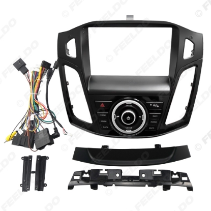 Picture of Car Audio 9" Big Screen Head Unit Dash Fascia Panel Frame And 16pin Power Cord Wiring Harness With Canbus Box For Ford Focus (12-17) 