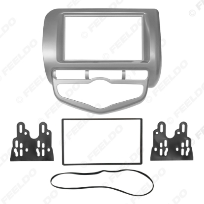 Picture of Car Audio Radio Fascia Frame For Honda Fit Jazz/City 2002-2008 (Auto AC,LHD) Stereo DVD 2Din Dash Face Frame Installation Mount Kit