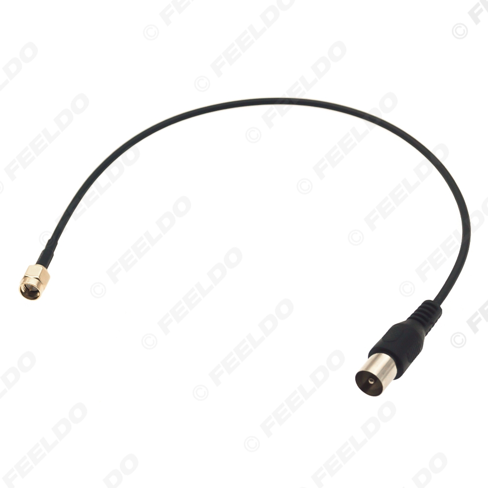 Picture of Auto 16.2cm Auto Connector SMA Male to IEC DVB-T TV PAL Female Plug Adapter RG174 Cable Jumper Pigtail Wire