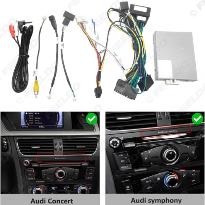 Picture of Car 16pin Power Cord Wiring Harness Adapter With Canbus And LVDS For Audi Q5/A4L/A1 (11-15) Medium/Low Level Trim Stereo