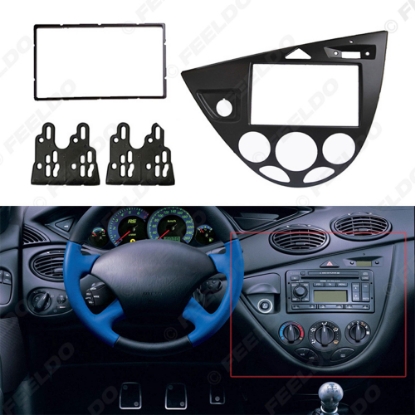 Picture of Black Car 2DIN Stereo Panel Fascia Radio Refitting Dash Trim Kit For Ford Focus/Fiesta 98~06(LHD/RHD) Radio Dash Frame