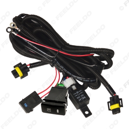 Picture of Car H11 Fog Light Wiring Harness Socket Switch with LED Indicators Relay For Toyota Hilux H11 Wire Adapter Kits