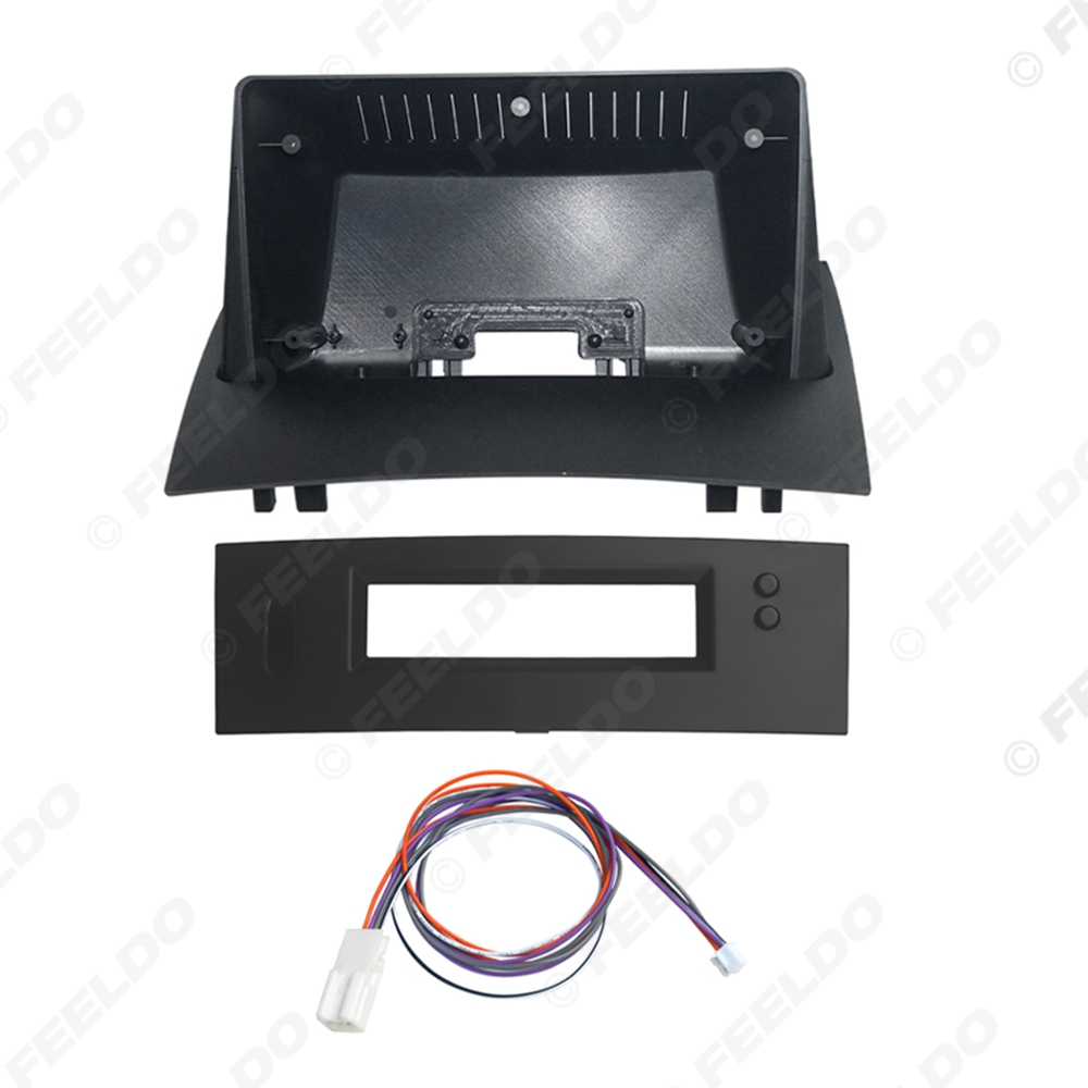 Picture of Car Audio 9" Big Screen Head Unit Dash Fascia Panel Frame Kit With Fascia Storage Box Spacer For Renault Megane 2