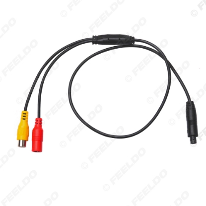 Picture of Car Backup Reverse Camera 4-Pin Male To CVBS RCA Female Connector Signal Power Adapter Wire Harness