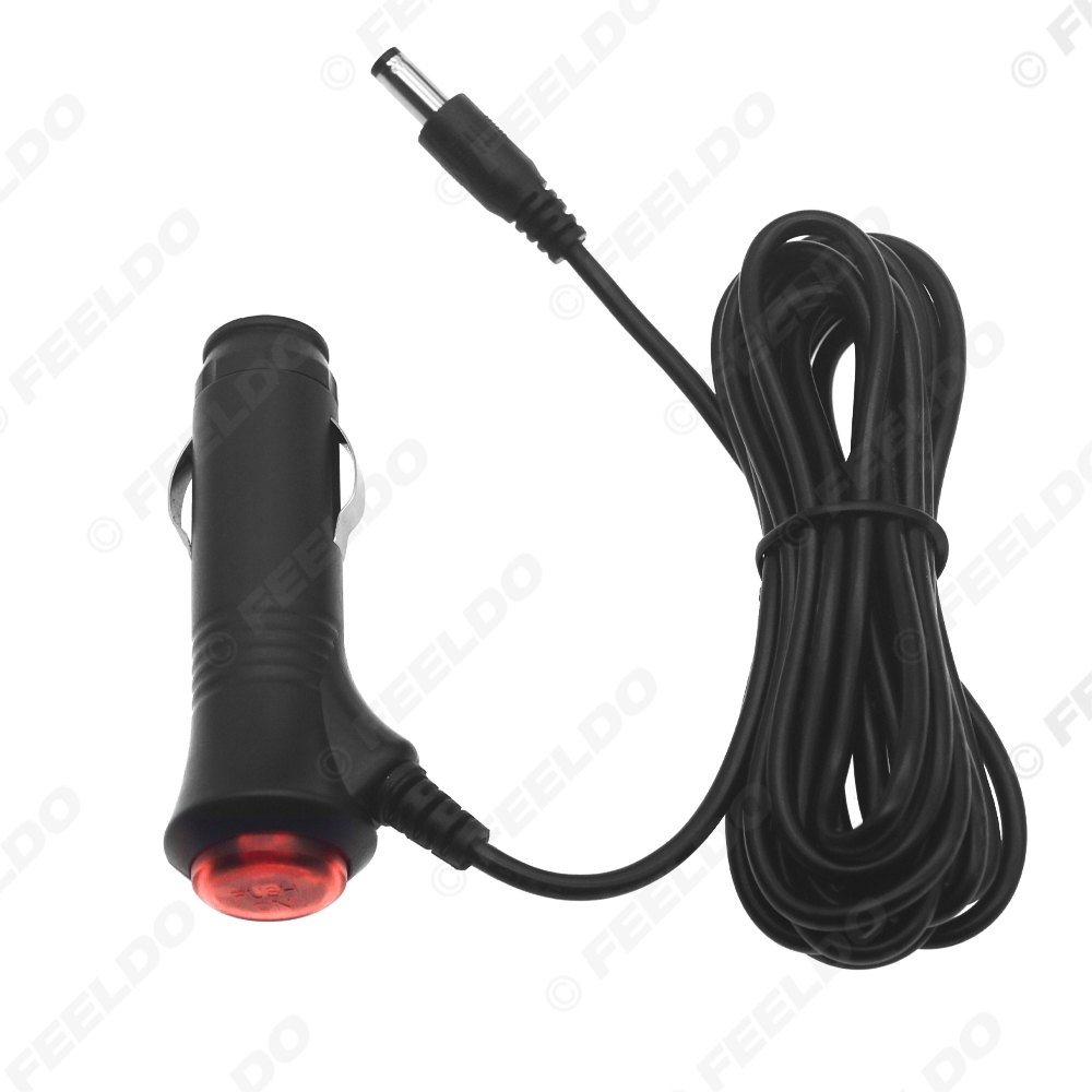 Picture of DC 12V/24V 5.5/2.1 Connector Adapter To Car Cigarette Lighter Socket Plug With ON/OFF Push Switch And Wire Cable