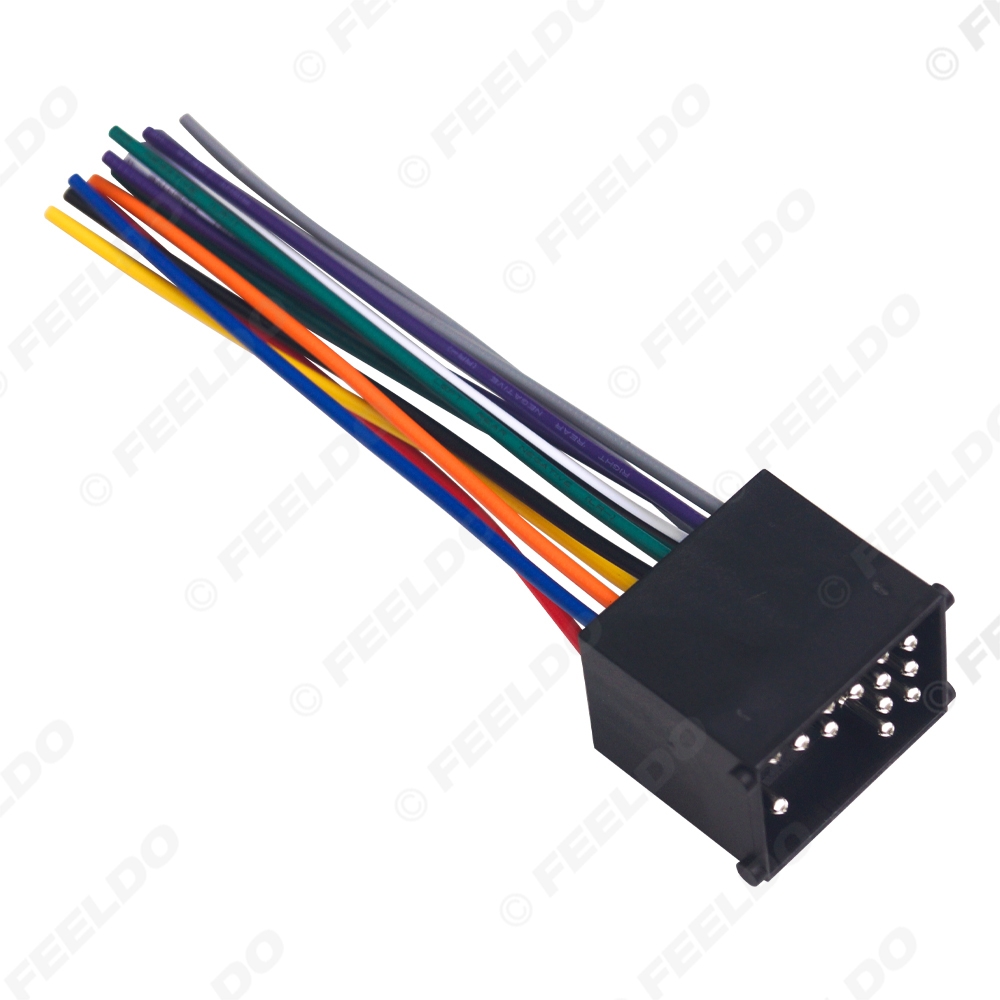 Picture of Car Audio 16Pin Wire Cable Plug Into Factory Radio Female Wiring Harness for BMW Car Models Power Stereo Wiring Adapter