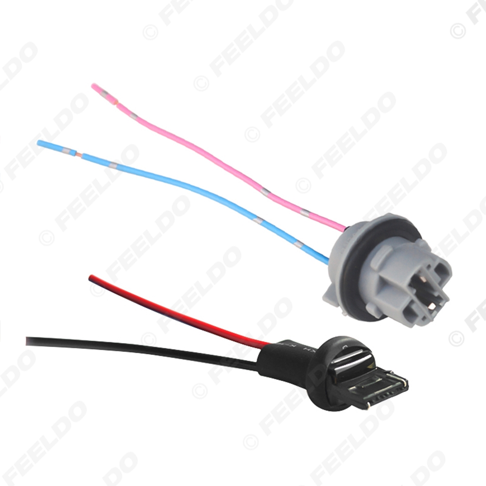 Picture of 2pcs/set Car LED Bulb Light 7440/7441/1881 Male & Female Socket Plug With 2-wire Extended Wire Connector