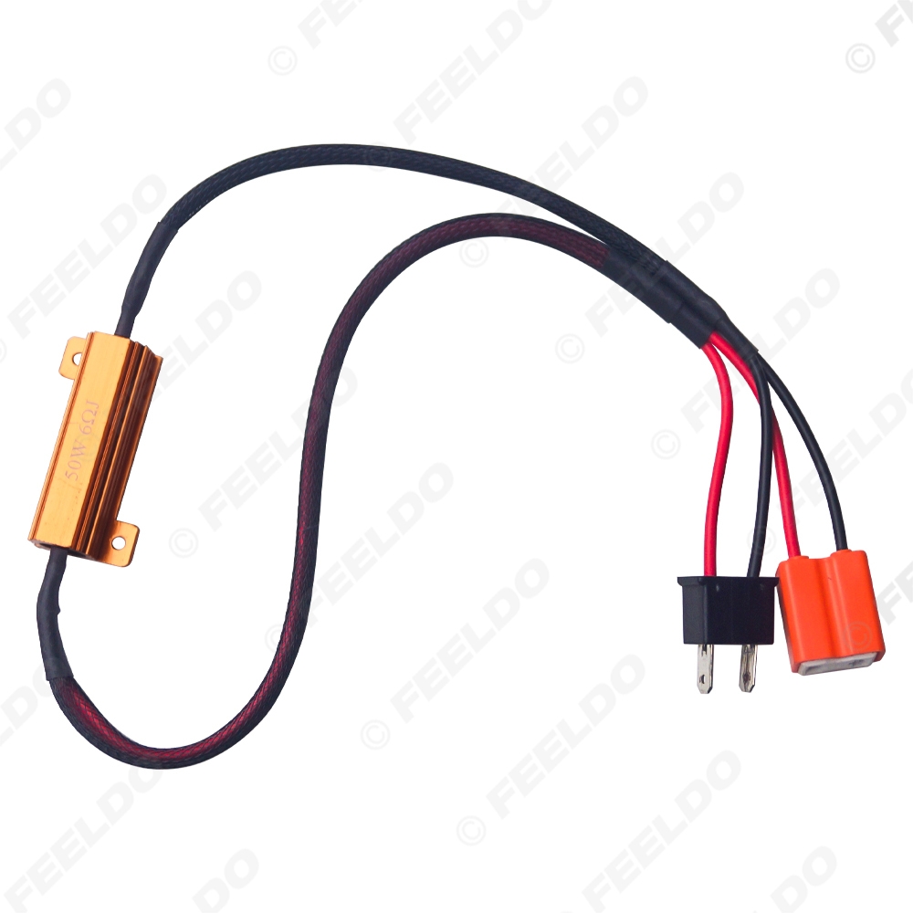 Picture of Car A50W 6Ohm H7 LED/HID Light Warning Cancellor Decoder Load Resistor Socket Error Wiring