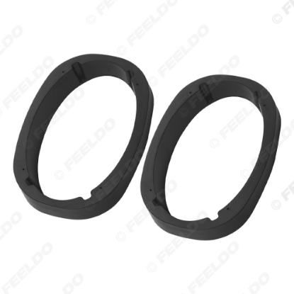 Picture of 2pcs Black 6x9 Car Stereo Speaker Spacer Pad Adapter for General Use All Cars Beveled Speaker Mat Ring Set
