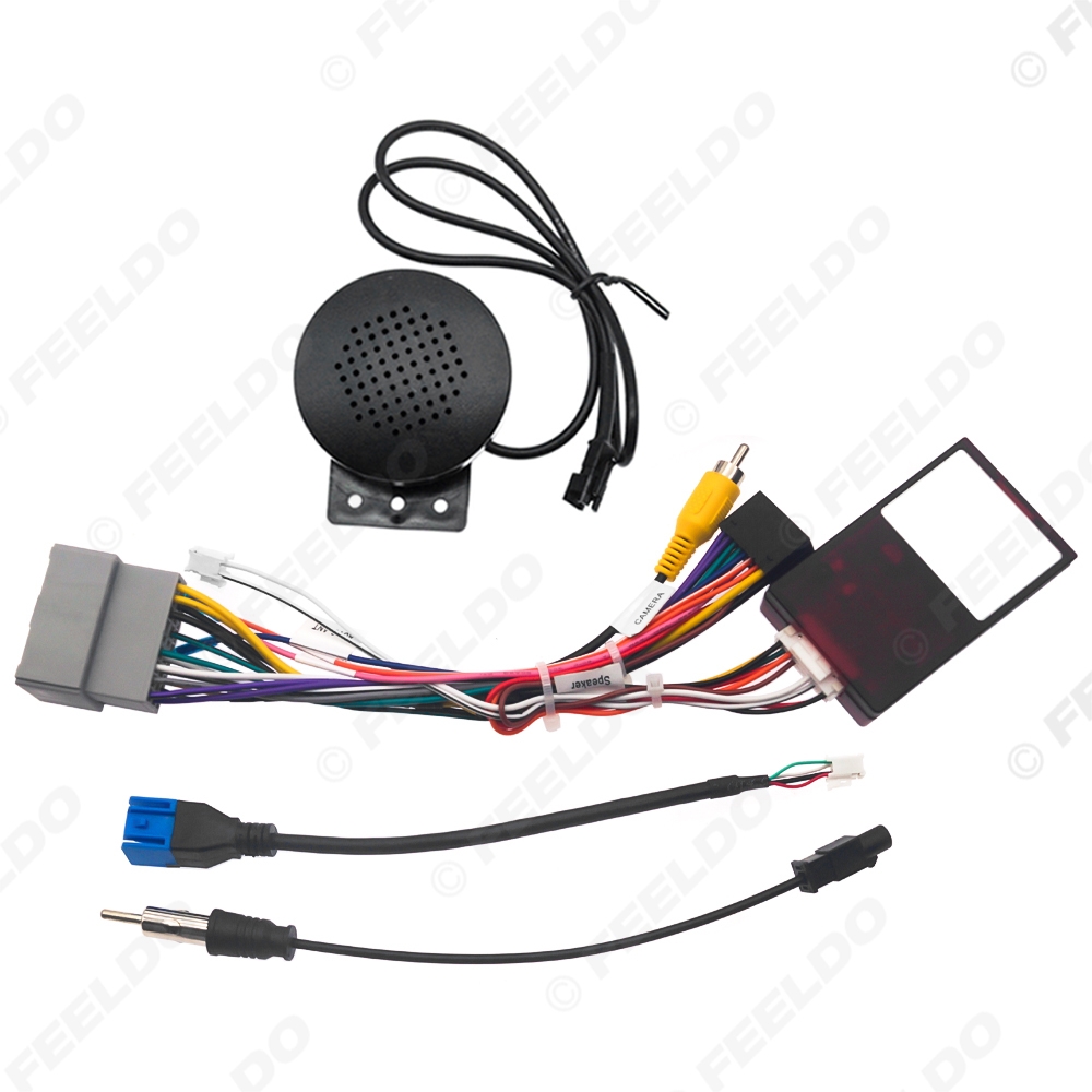 Picture of Car 16pin Power Cord Wiring Harness Adapter With Canbus Box For Chevrolet Trax/Malibu 2019 Installation Head Unit
