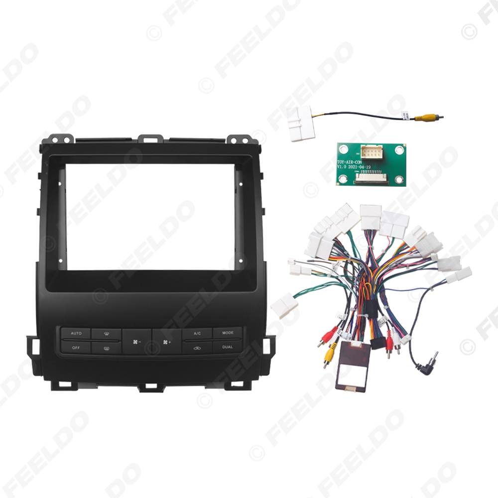 Picture of Car 9" Radio Fascia Frame 16pin Power Wiring Harness CANbus Bundle Kit For Toyota Land Cruiser(LC120;02-09) For Lexus GX470(02-09)