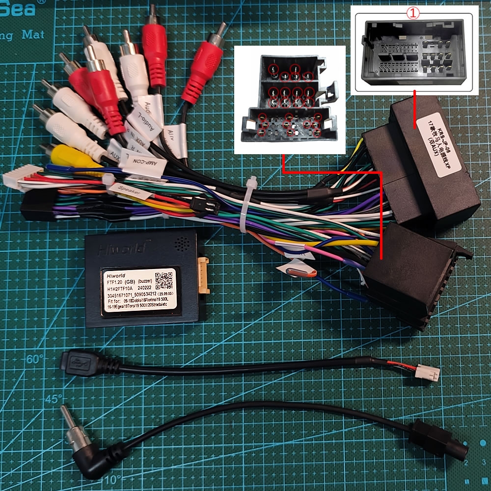 Picture of Car Wiring Harness With 52pin Uconnect Connector & ISO Connector 