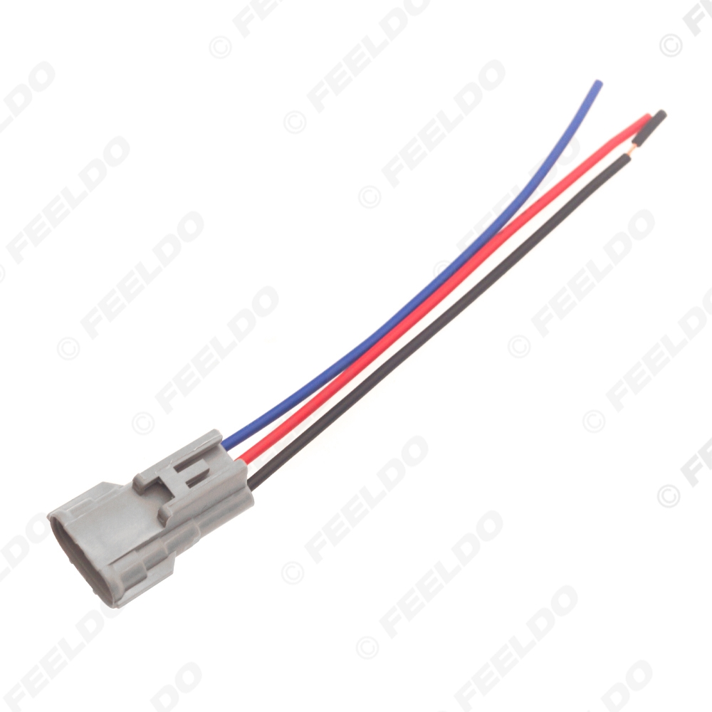 Picture of Car Headlight Lamp Wiring Socket Adapter 3-Pin Auto Small Light Connector Plug Auto Light Wire Cable