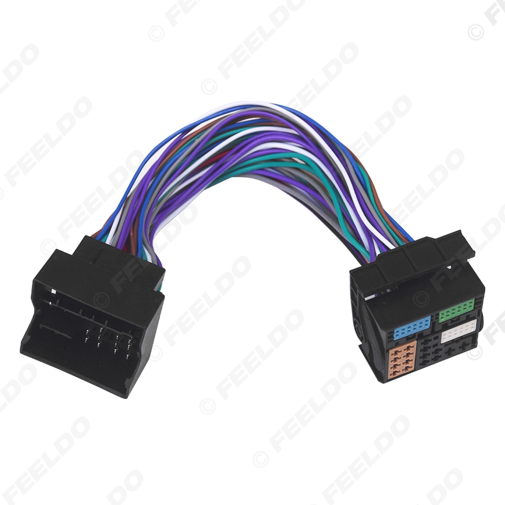 Picture of Car CD Radio Audio Wiring Harness Adapter for Volkswagen Golf 6/Golf 7/MOQ/Skoda Auto Double-Head Units Wire Cable
