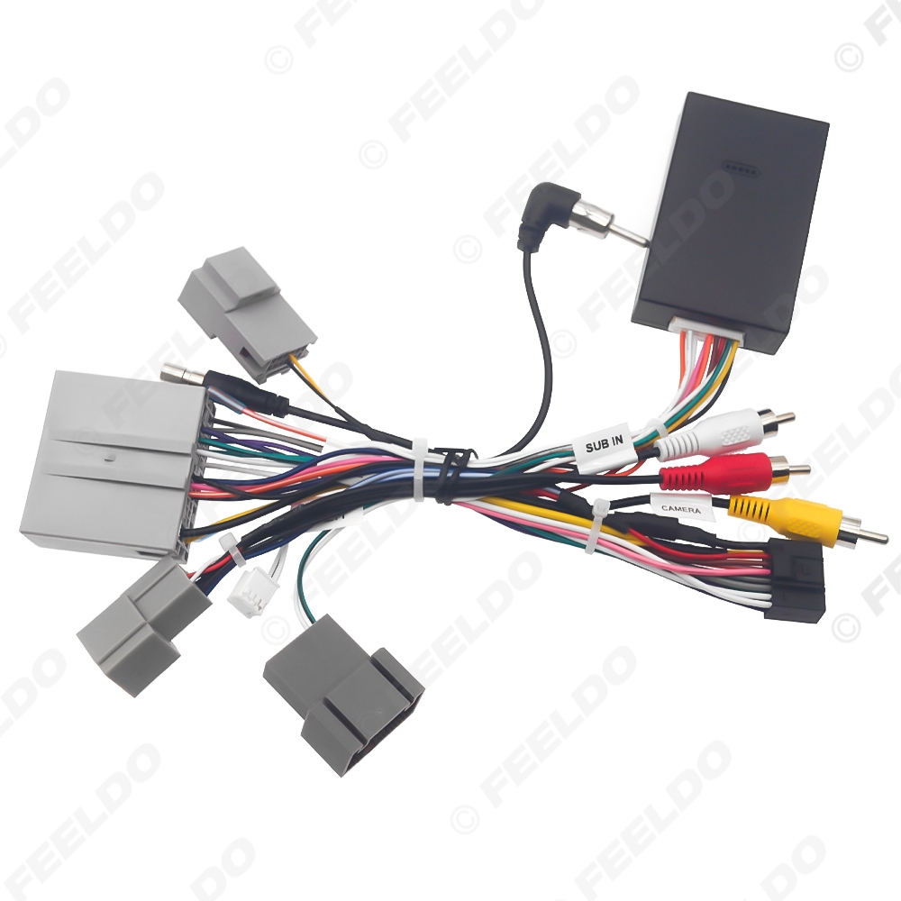 Picture of Car 16pin Power Cord Wiring Harness Adapter With Canbus Box For Ford Mustang (09-14) Installation Head Unit